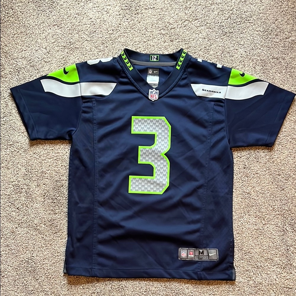Kids Size M - Seattle Seahawks Russell Wilson NFL Home Jersey